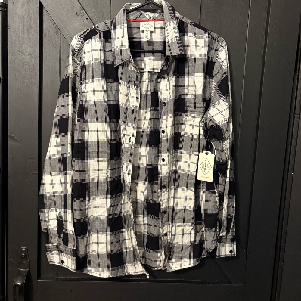 St. John's Bay Monochrome Plaid Button Down Shirt